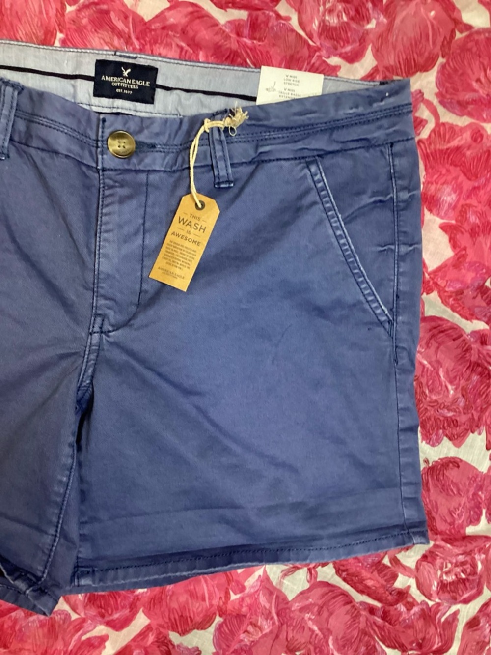 American Eagle Outfitters Navy Blue Chino Shorts 12 - Picture 4 of 14